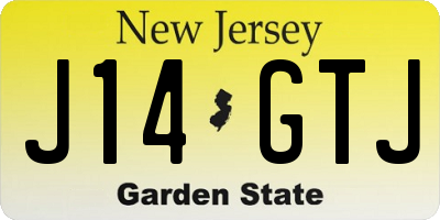 NJ license plate J14GTJ