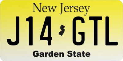 NJ license plate J14GTL