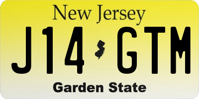 NJ license plate J14GTM