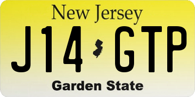 NJ license plate J14GTP