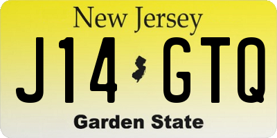 NJ license plate J14GTQ