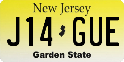 NJ license plate J14GUE
