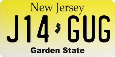 NJ license plate J14GUG