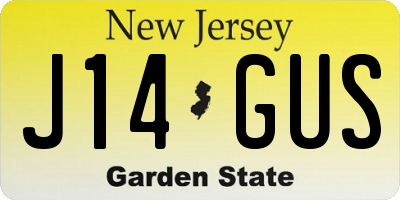 NJ license plate J14GUS