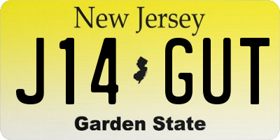 NJ license plate J14GUT