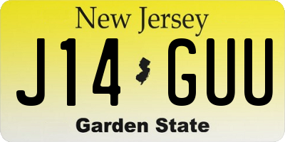 NJ license plate J14GUU