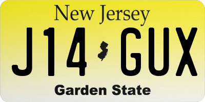 NJ license plate J14GUX