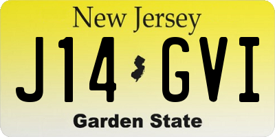 NJ license plate J14GVI