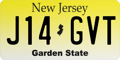 NJ license plate J14GVT