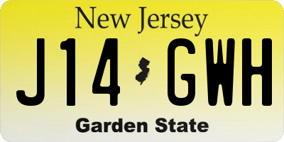 NJ license plate J14GWH
