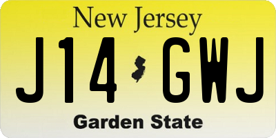 NJ license plate J14GWJ