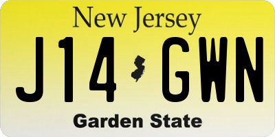 NJ license plate J14GWN