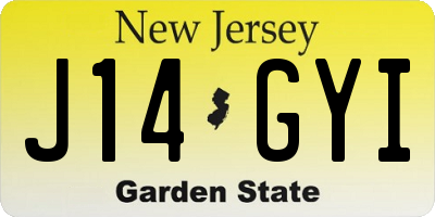 NJ license plate J14GYI