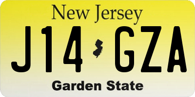 NJ license plate J14GZA