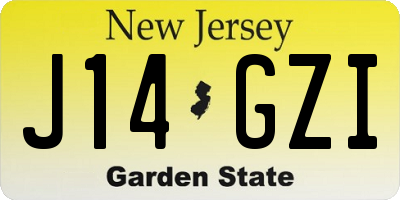 NJ license plate J14GZI