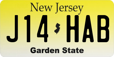 NJ license plate J14HAB