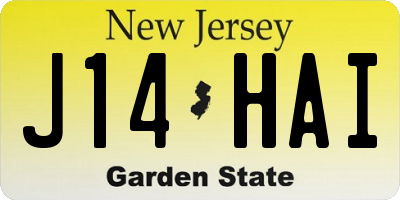NJ license plate J14HAI