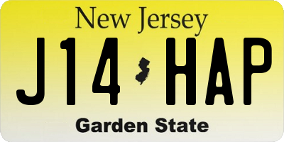 NJ license plate J14HAP