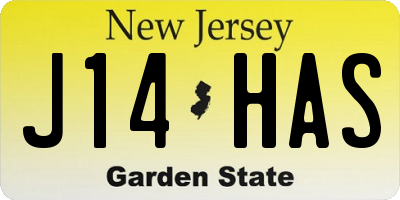 NJ license plate J14HAS