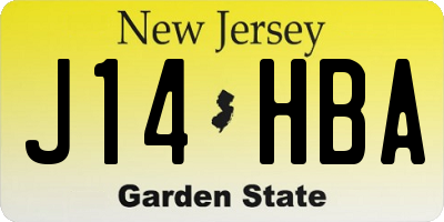 NJ license plate J14HBA