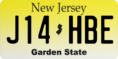NJ license plate J14HBE
