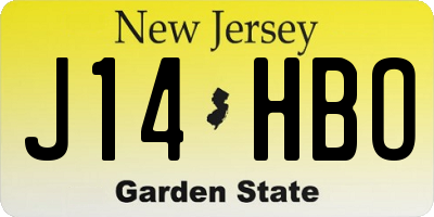 NJ license plate J14HBO