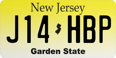 NJ license plate J14HBP