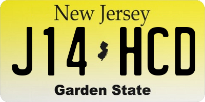 NJ license plate J14HCD
