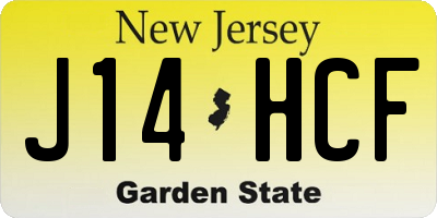 NJ license plate J14HCF