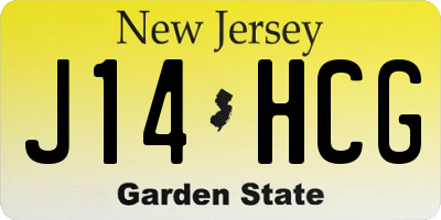 NJ license plate J14HCG