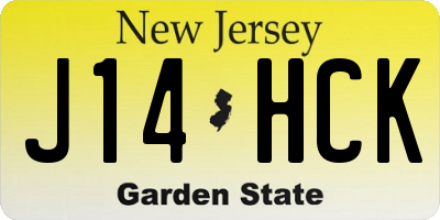 NJ license plate J14HCK