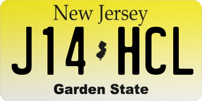 NJ license plate J14HCL