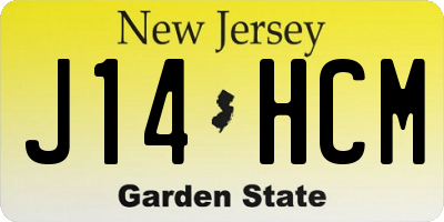 NJ license plate J14HCM