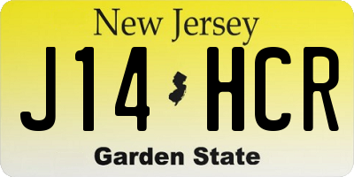 NJ license plate J14HCR