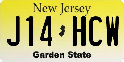 NJ license plate J14HCW