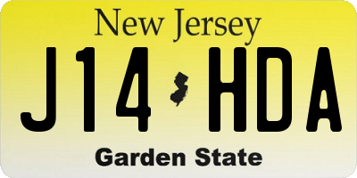 NJ license plate J14HDA