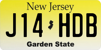 NJ license plate J14HDB