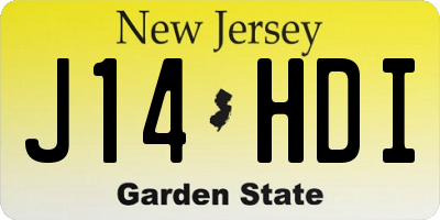 NJ license plate J14HDI