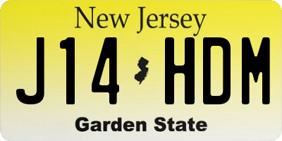 NJ license plate J14HDM