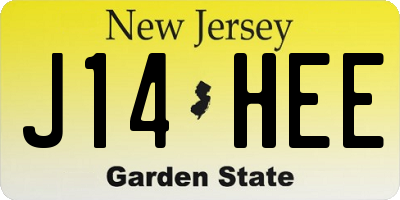 NJ license plate J14HEE