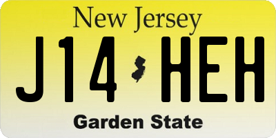 NJ license plate J14HEH