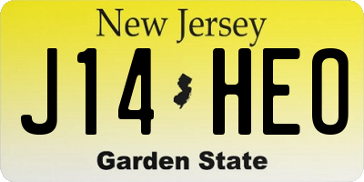 NJ license plate J14HEO