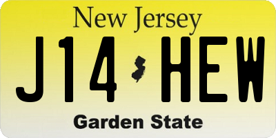 NJ license plate J14HEW