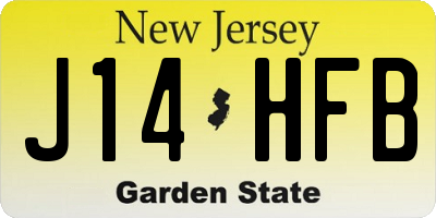 NJ license plate J14HFB