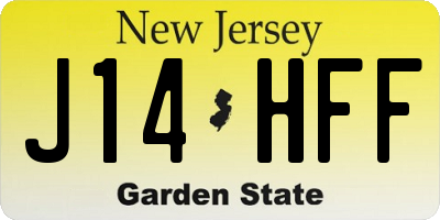 NJ license plate J14HFF