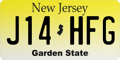 NJ license plate J14HFG