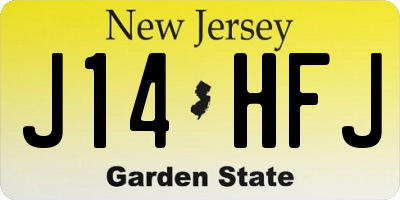NJ license plate J14HFJ
