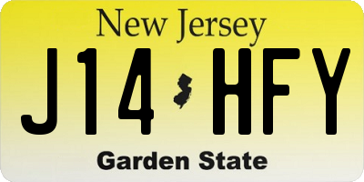 NJ license plate J14HFY