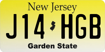NJ license plate J14HGB