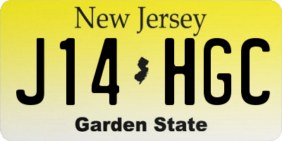 NJ license plate J14HGC